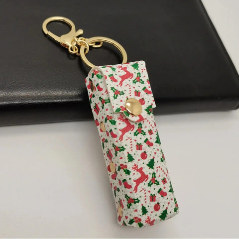 New Mini Printed Leather Lipstick Case